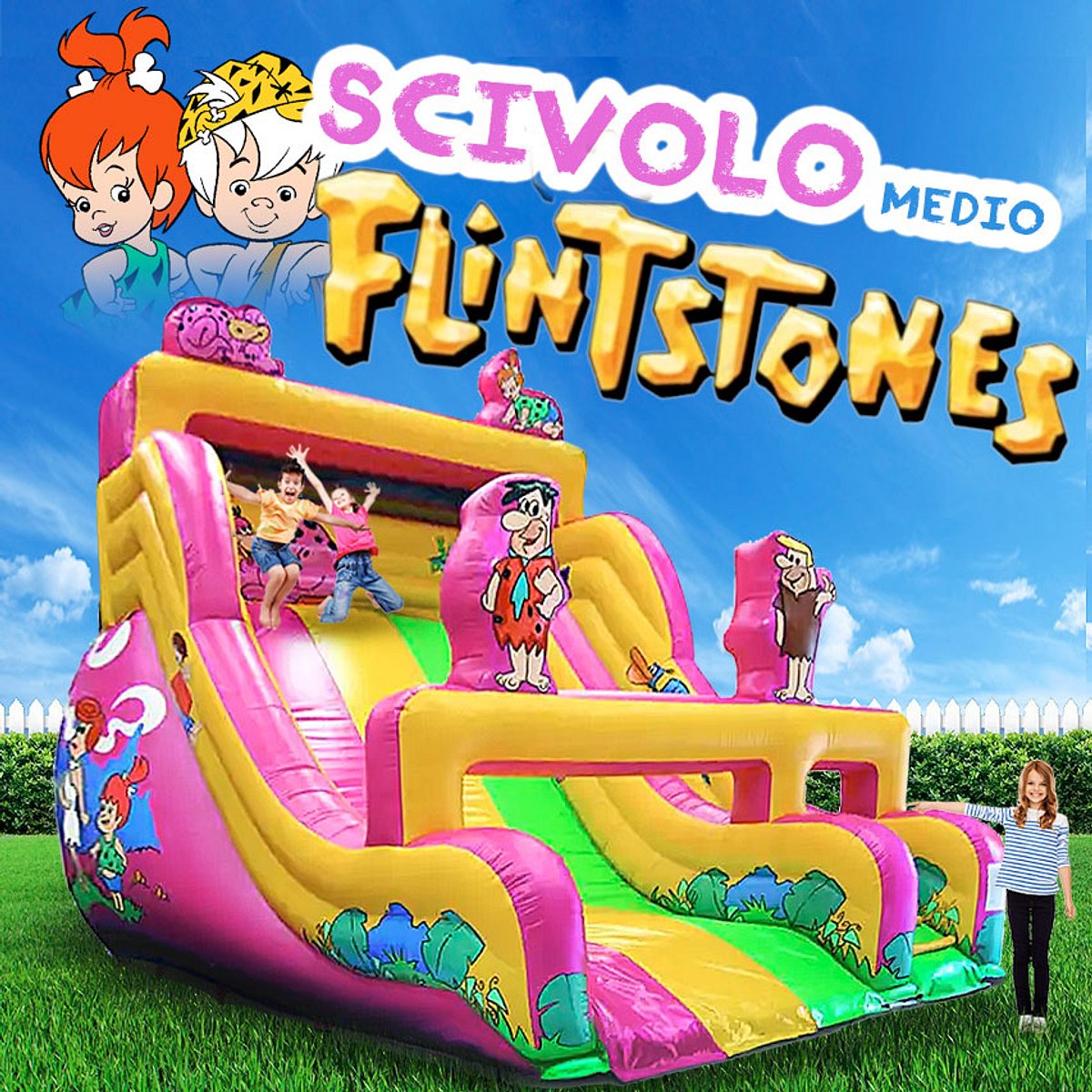 Noleggio scivolo medio flinstones brescia