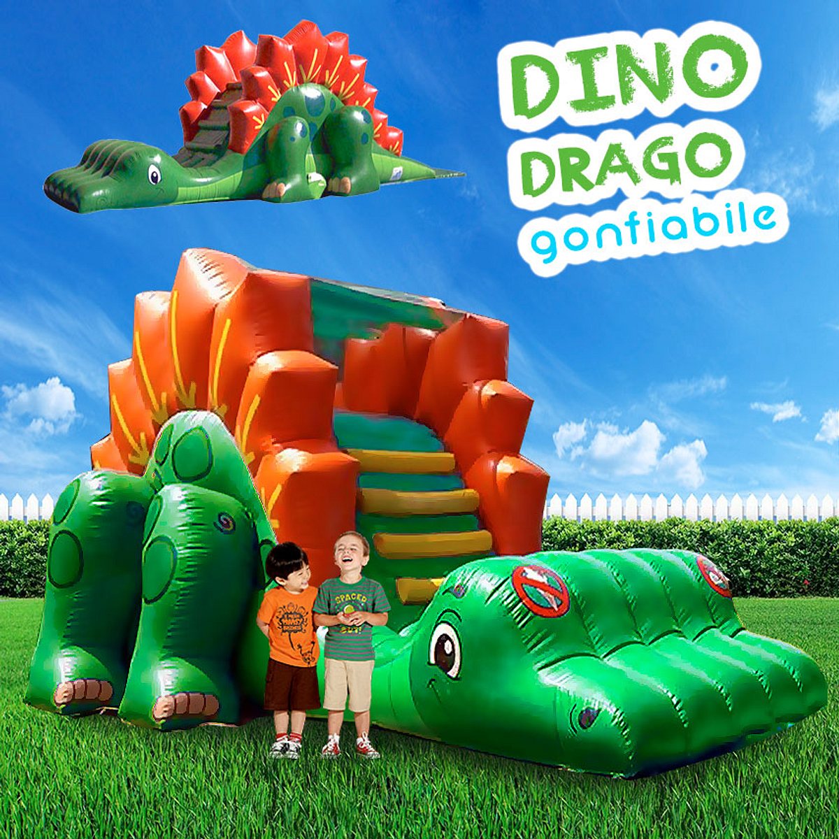 DINO DRAGO NOLEGGIO SCIVOLO GONFIABILE
